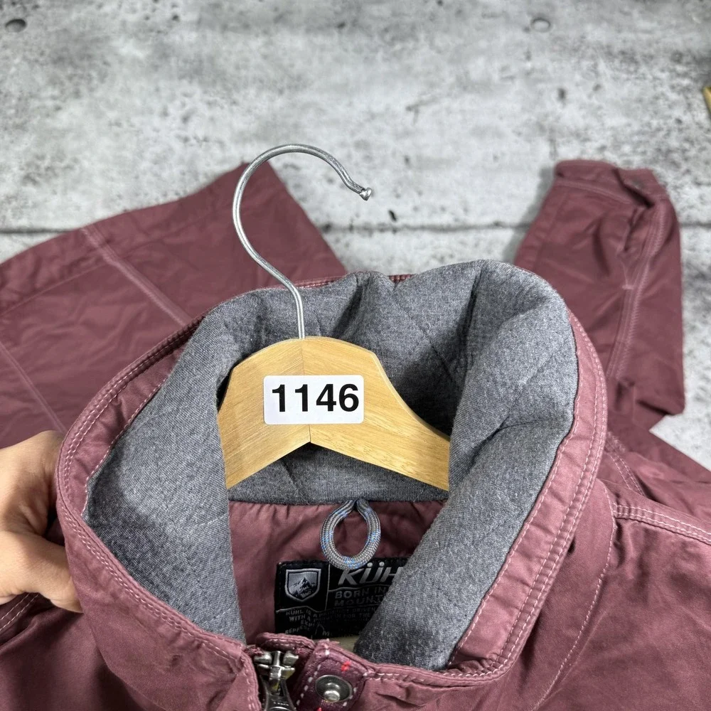 Kuhl Projekt Jacket Womens Large Maroon Hooded Quilted Lined Outdoor Coat Casual - Picture 8 of 8
